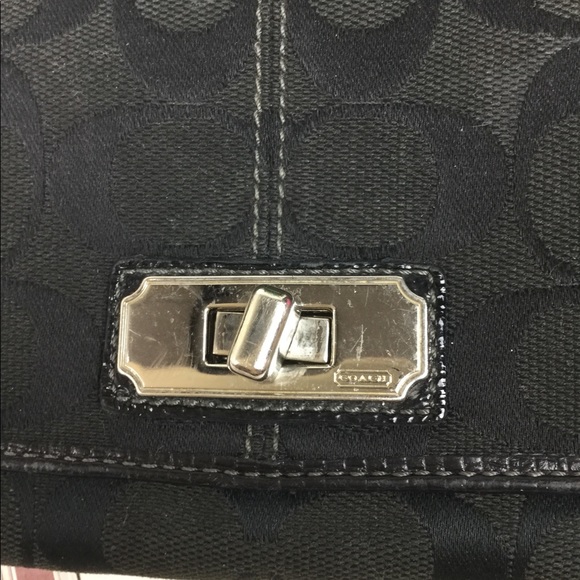 COACH CC PRINT CARRYALL BLACK WALLET - Picture 4 of 8